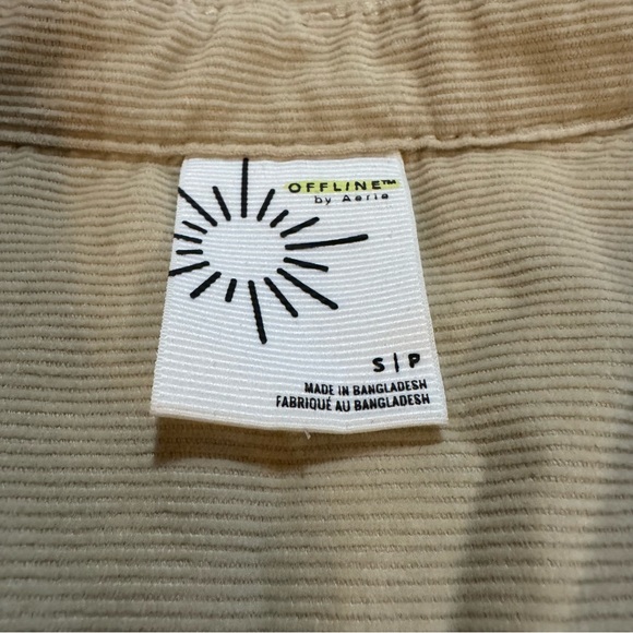 Aerie Offline Tan 1/2 Zip Corduroy Oversized Utility Shacket, Women’s Small - Picture 3 of 4